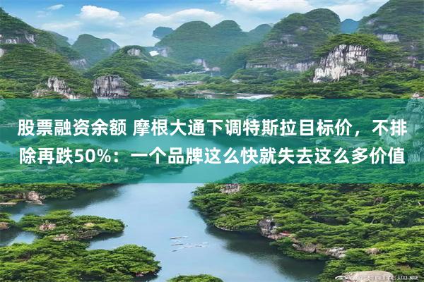股票融资余额 摩根大通下调特斯拉目标价，不排除再跌50%：一个品牌这么快就失去这么多价值