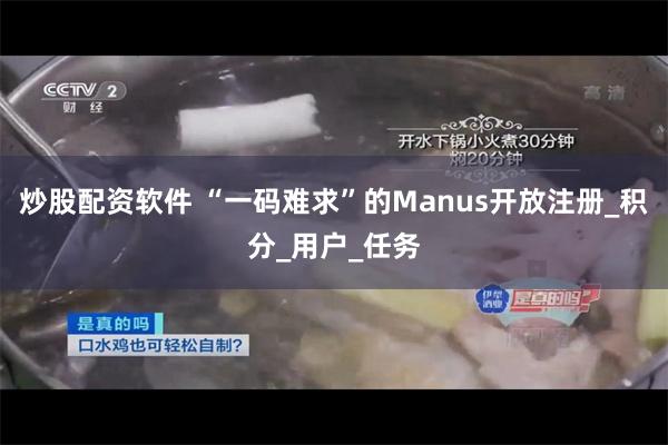 炒股配资软件 “一码难求”的Manus开放注册_积分_用户_任务
