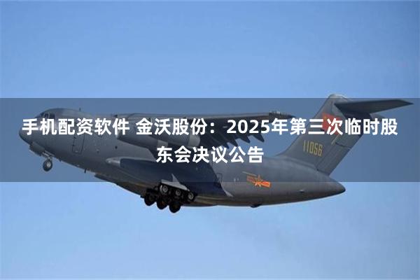 手机配资软件 金沃股份：2025年第三次临时股东会决议公告
